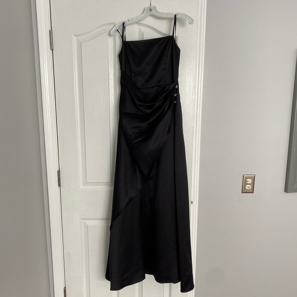 Black formal dress with diamond side beading
